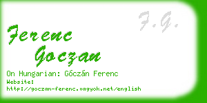 ferenc goczan business card