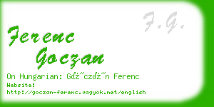 ferenc goczan business card